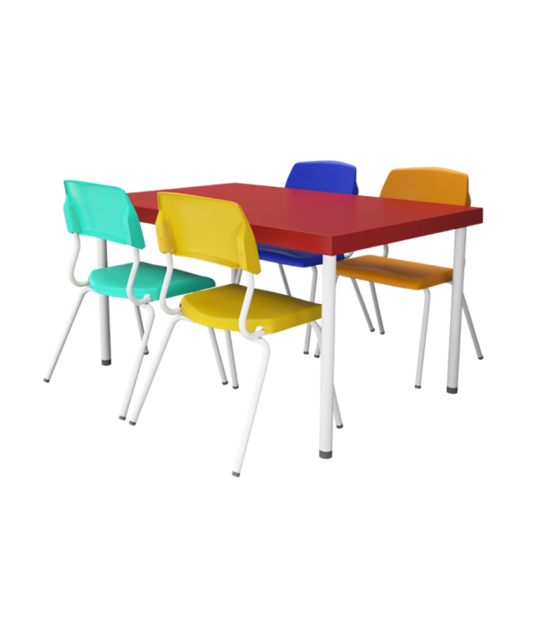 Conjunto Mesa E 4 Lugares Infantil