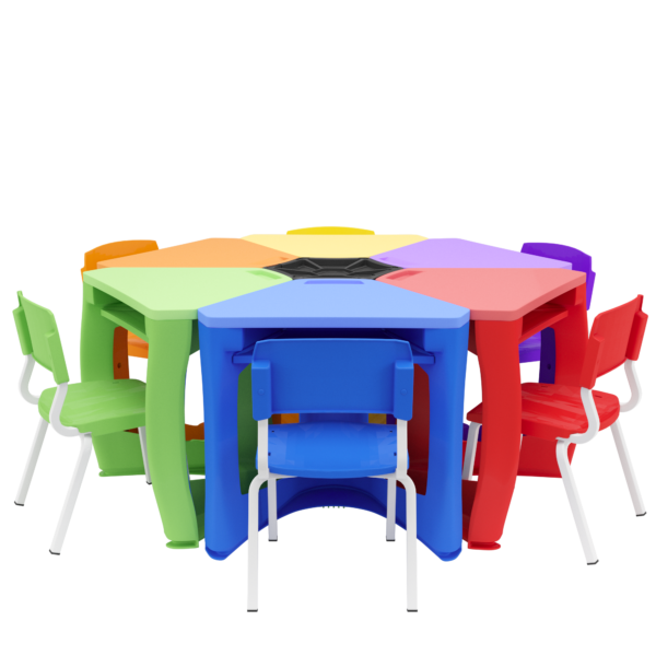 Conjunto Infantil 6 Lugares Com Mesa Central