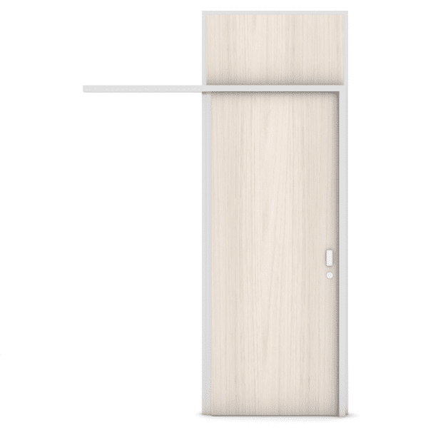 Porta De Correr Simples Com Bandeira Para Divisória Piso Teto