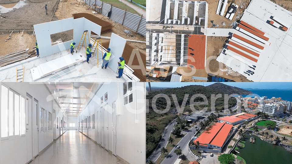 Foto: Blocos escolares com mais de 40 salas de aula entregues em apenas 180 dias, em Arraial do Cabo (RJ).