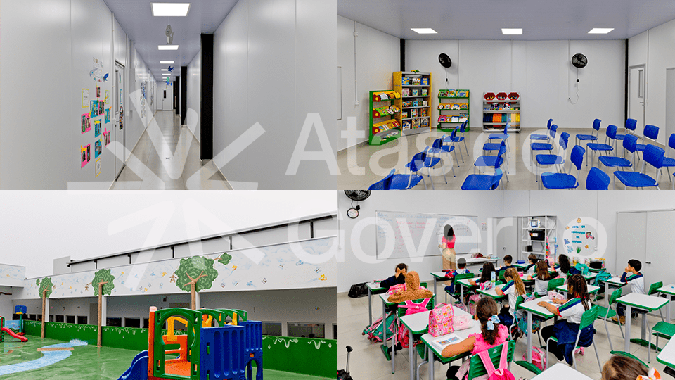 Foto: Escola pública com 560 m² ampliada em 190 dias, criando 280 novas vagas em Lavras (MG).
